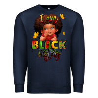 Navy i am black history juneteenth Premium Sweatshirt - LillyAllenDesigns