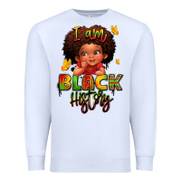 White i am black history juneteenth Premium Sweatshirt - LillyAllenDesigns
