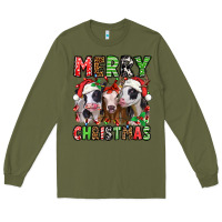 Army Green merry christmas heifers Long Sleeve Tee - Jasminsmagicworld