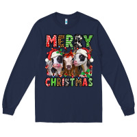 Navy merry christmas heifers Long Sleeve Tee - Jasminsmagicworld