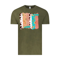 Vintage Olive Western Cowhide Sunflower Jute Glitter Farm Life Brush Stroke Vintage Tee - Bettercallsaul