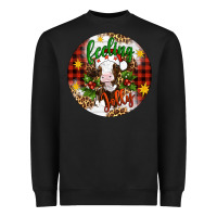 Black Christmas feeling jolly cow ornament Heavyweight Sweatshirt - Artiststas