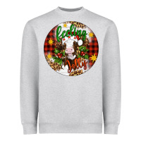 Heather Grey Christmas feeling jolly cow ornament Heavyweight Sweatshirt - Artiststas