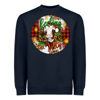 Navy Christmas feeling jolly cow ornament Heavyweight Sweatshirt - Artiststas