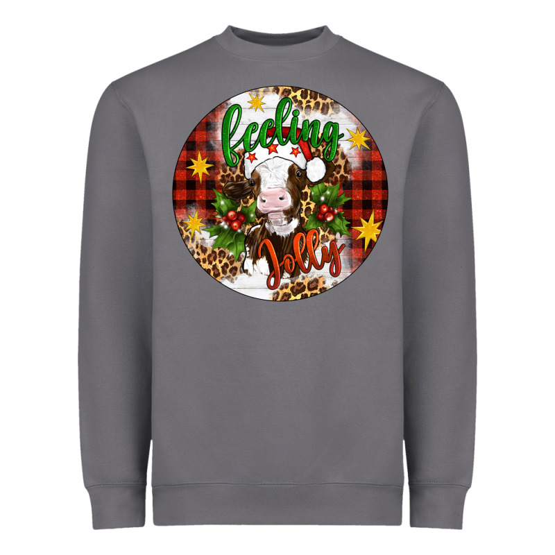 Christmas Feeling Jolly Cow Ornament Heavyweight Sweatshirt by Artiststas | Teevron