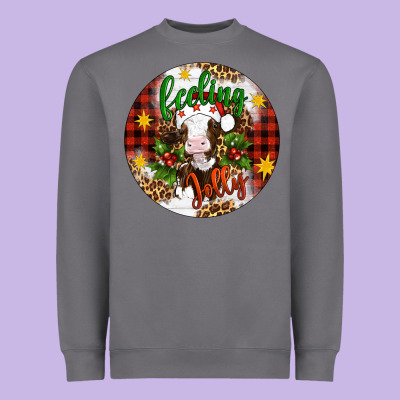 Christmas Feeling Jolly Cow Ornament Heavyweight Sweatshirt Designed By Artiststas