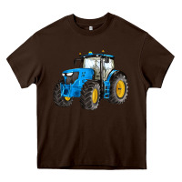 Chocolate Brown western farm tractor blue Heavy Core Tee - Artiststas