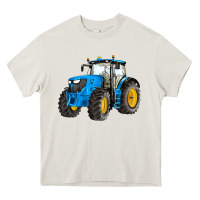 Cream western farm tractor blue Heavy Core Tee - Artiststas