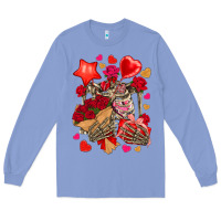 Colony Blue valentines day skeleton Long Sleeve Tee - NancyCooperArtShop