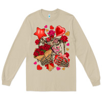 Mushroom valentines day skeleton Long Sleeve Tee - NancyCooperArtShop