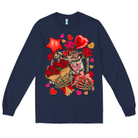 Navy valentines day skeleton Long Sleeve Tee - NancyCooperArtShop