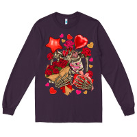 Plum valentines day skeleton Long Sleeve Tee - NancyCooperArtShop