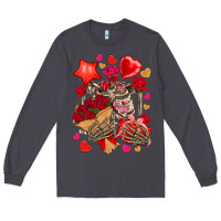 Smoke valentines day skeleton Long Sleeve Tee - NancyCooperArtShop