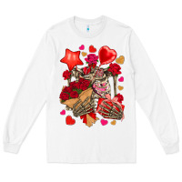 White valentines day skeleton Long Sleeve Tee - NancyCooperArtShop