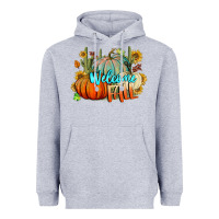 Heather Grey Welcome Fall Pumpkins Heavyweight Hoodie - BundleAndBundleShop