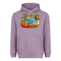 Lavender Welcome Fall Pumpkins Heavyweight Hoodie - BundleAndBundleShop