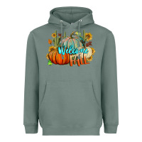 Sage Welcome Fall Pumpkins Heavyweight Hoodie - BundleAndBundleShop