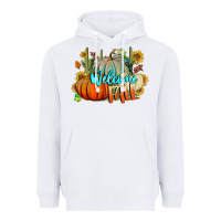White Welcome Fall Pumpkins Heavyweight Hoodie - BundleAndBundleShop