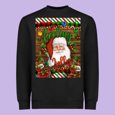 Christmas Feeling Jolly Santa Heavyweight Sweatshirt Designed By Artiststas