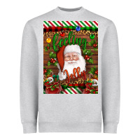 Heather Grey Christmas Feeling Jolly Santa Heavyweight Sweatshirt - Artiststas