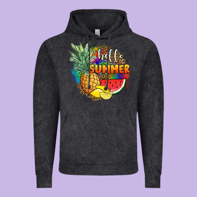 Hello Summer Pineapple Vintage Hoodie Designed By Jahusdesignshop
