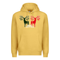 Antique Gold Merry Christmas Reindeer Premium Hoodie - Bettercallsaul