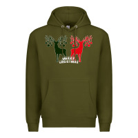 Army Green Merry Christmas Reindeer Premium Hoodie - Bettercallsaul