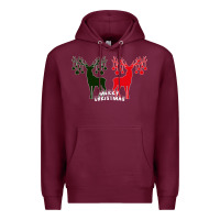 Burgundy Merry Christmas Reindeer Premium Hoodie - Bettercallsaul