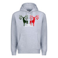 Heather Grey Merry Christmas Reindeer Premium Hoodie - Bettercallsaul