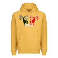 Mustard Merry Christmas Reindeer Premium Hoodie - Bettercallsaul