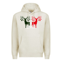 Oatmeal Heather Merry Christmas Reindeer Premium Hoodie - Bettercallsaul