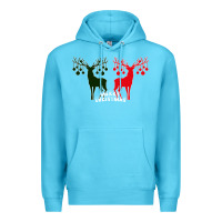 Ocean Blue Merry Christmas Reindeer Premium Hoodie - Bettercallsaul