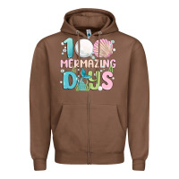 Chestnut 100 mermazing days Zipper Hoodie - MaliasSmallBusiness