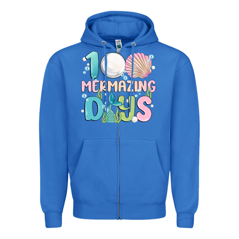100 Mermazing Days Zipper Hoodie by MaliasSmallBusiness | Teevron