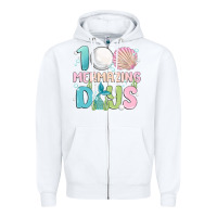 White 100 mermazing days Zipper Hoodie - MaliasSmallBusiness
