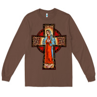 Chestnut lady of guadalupe leopard cross Long Sleeve Tee - BarkalooDesign