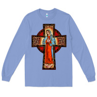 Colony Blue lady of guadalupe leopard cross Long Sleeve Tee - BarkalooDesign