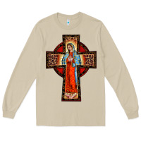 Mushroom lady of guadalupe leopard cross Long Sleeve Tee - BarkalooDesign