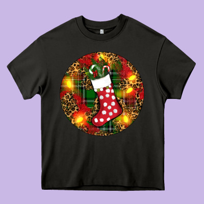 Heavy Core Tee Santa Stocking Christmas