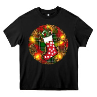 Black Santa Stocking Christmas Heavy Core Tee - RanaPortraitStore