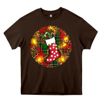 Chocolate Brown Santa Stocking Christmas Heavy Core Tee - RanaPortraitStore
