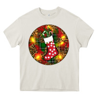 Cream Santa Stocking Christmas Heavy Core Tee - RanaPortraitStore