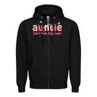 Black auntie like a mom only cooler Zipper Hoodie - MaliasSmallBusiness