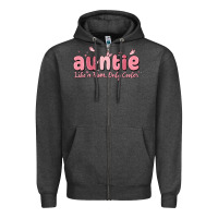 Charcoal Heather auntie like a mom only cooler Zipper Hoodie - MaliasSmallBusiness