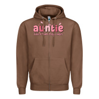 Chestnut auntie like a mom only cooler Zipper Hoodie - MaliasSmallBusiness