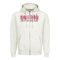 Oatmeal Heather auntie like a mom only cooler Zipper Hoodie - MaliasSmallBusiness
