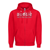 Red auntie like a mom only cooler Zipper Hoodie - MaliasSmallBusiness