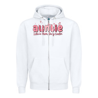 White auntie like a mom only cooler Zipper Hoodie - MaliasSmallBusiness