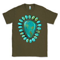Army Green western gemstone turquoise Classic Tee - Artiststas