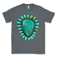 Charcoal Heather western gemstone turquoise Classic Tee - Artiststas